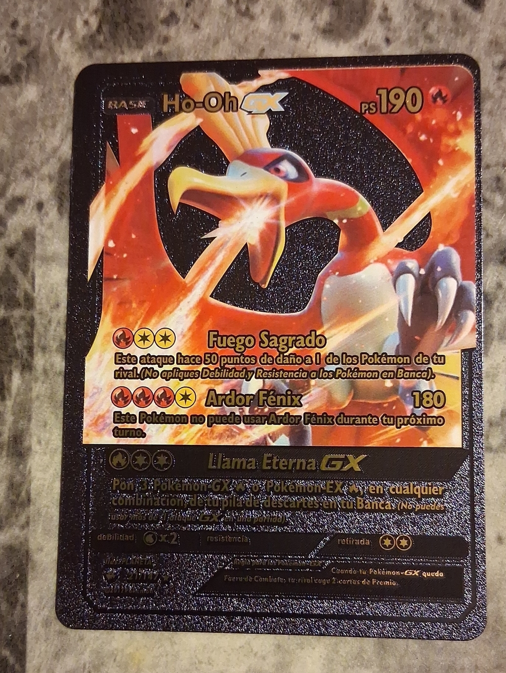 Ho-Oh GX Pokémon Full Art Card - Red & Gold